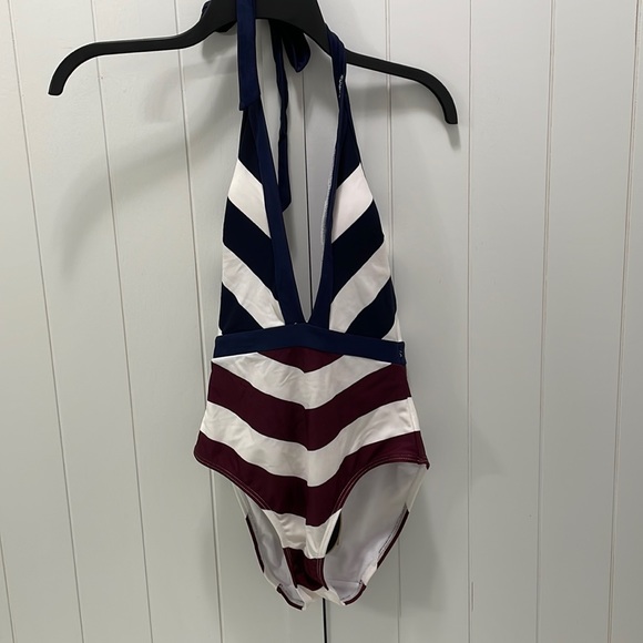 Ted Baker Contrast Stripe Dakira Swimsuit - Picture 1 of 4